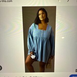 Anthropology Baby Doll Dress blue